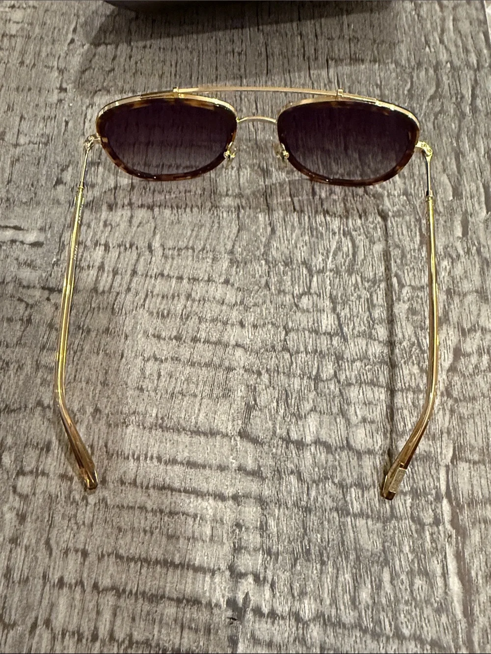 Krewe Gold Tortoiseshell Frame Sunglasses with Gray Lenses